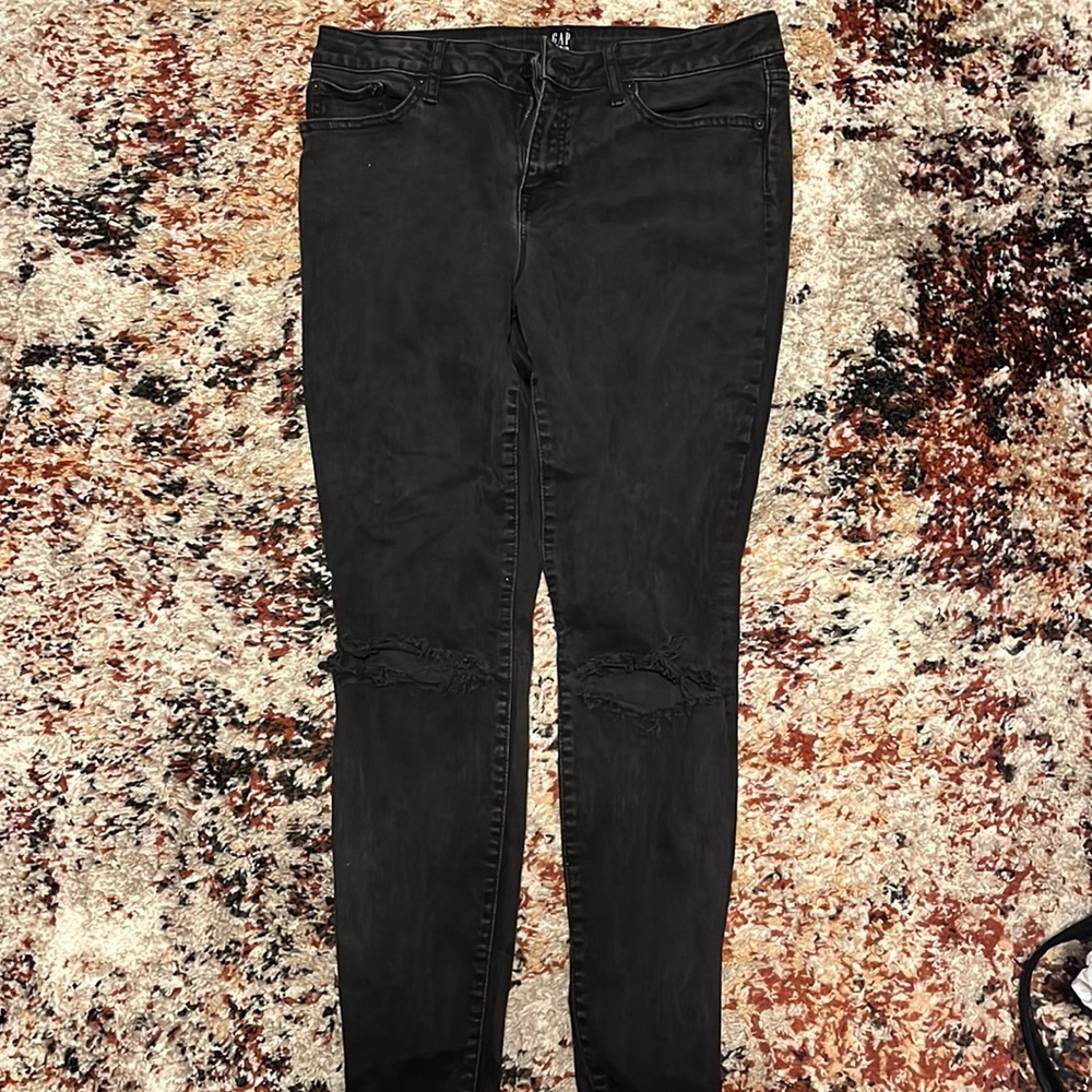 Black gap denim jeans (open cut knees)